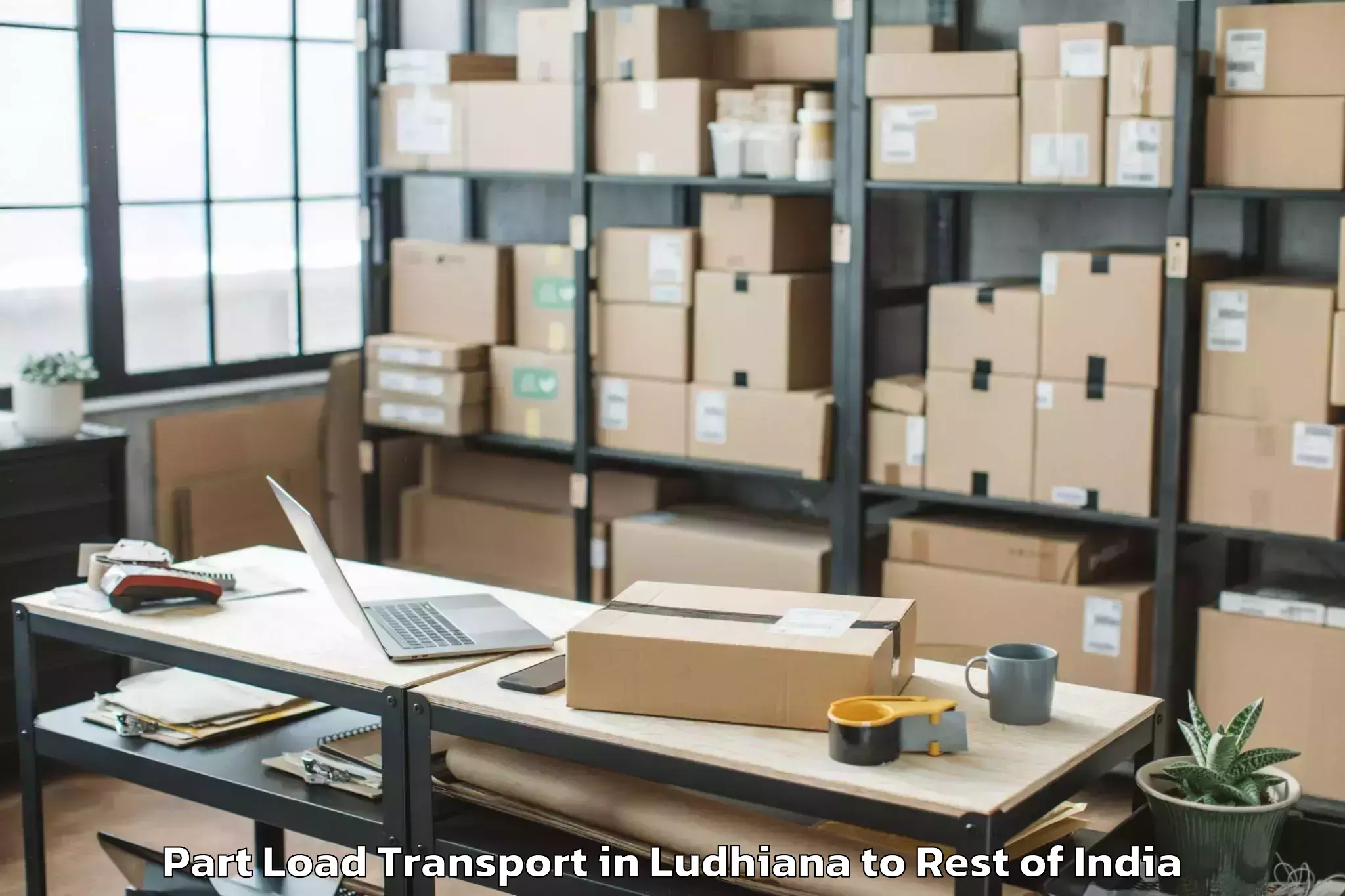 Book Ludhiana to Jammu Part Load Transport Online